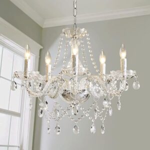 Saint Mossi 5 Light Modern Contemporary Elegant K9 Crystal Glass Chandelier Pendant Ceiling Lighting Fixture